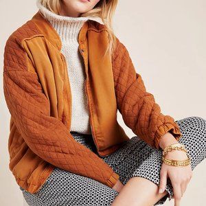 Anthropologie Marigold Quilted Bomber Jacket Size S